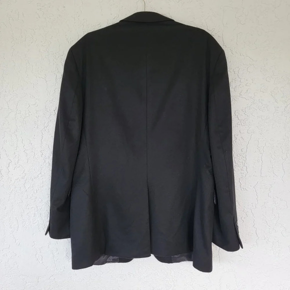 JoS. A. Bank Cashmere Modern Fit Blazer Coat Double Button Black Mens 48L - Picture 6 of 13